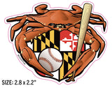 Oriole Crab Crests Size: 2.8" w x 2.2" H