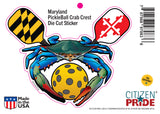 Maryland PickleBall Crab Crest, sticker die cut vinyl, 5.5x4.5