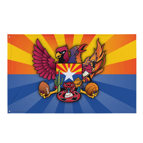 Arizona Sports Fan Crest, Large Flag, 56 x 34.5" with 2 grommets