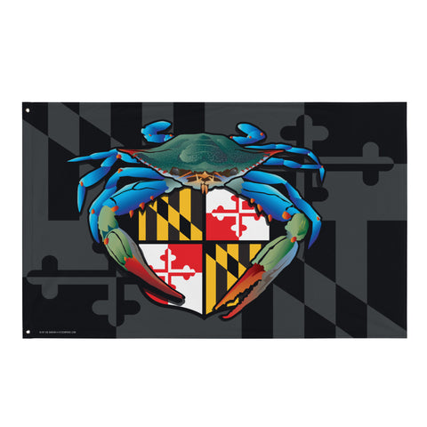 Blue Crab Maryland Crest, Large Flag, 56 x 34.5" with 2 grommets