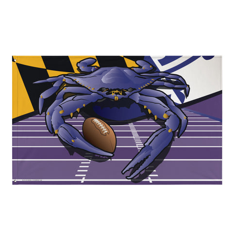 Ravens Sports Crab of Baltimore, Large Flag, 56 x 34.5" with 2 grommets