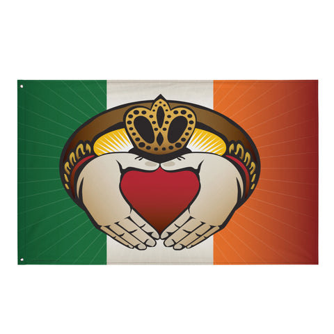Irish Claddagh, Large Flag, 56 x 34.5" with 2 grommets
