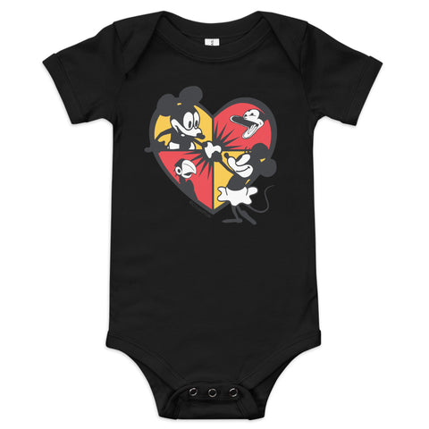 Steamboat Willie & Friends, Love with Hearts, Baby short sleeve one piece