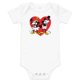 Steamboat Willie in Love with Heart, Baby short sleeve one piece