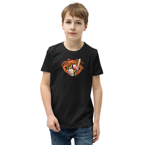 Oriole Baseball Crab Maryland Crest, Youth Short Sleeve T-Shirt