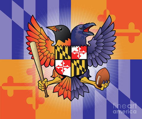 Birdland Baltimore Maryland Shield - Art Print