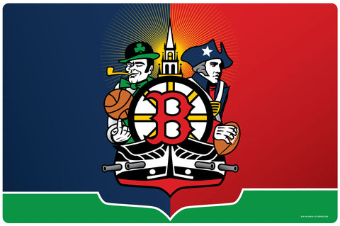 Boston Sports Fan Crest Doormat, 26x18"