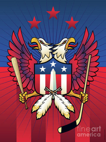 Washington DC Double Eagle Sports Fan Crest - Art Print