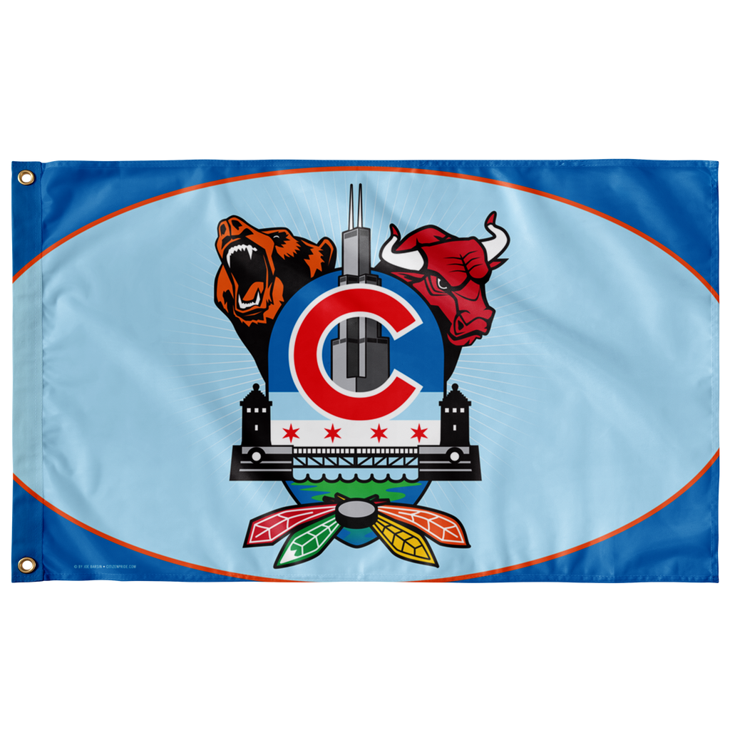 Boston Sports Fan Crest, Large Flag, 60 x 36