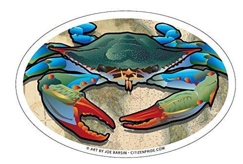 Coastal Blue Crab Oval Magnet, 6x4