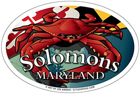 Solomons Maryland Red Crab Oval Magnet, 6x4
