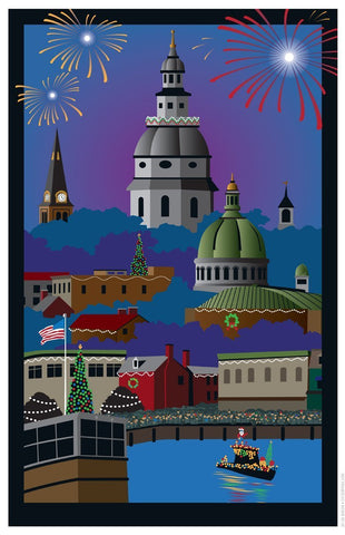 Annapolis Holiday Art Print by Joe Barsin, 11x17