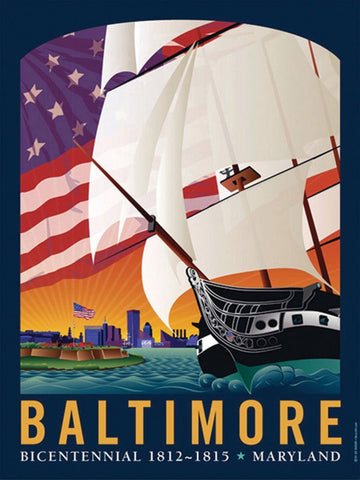 Baltimore: By The Dawn's Early Light Art Print by Joe Barsin, 18x24