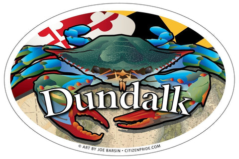 Dundalk Maryland Blue Crab Oval Magnet, 6x4