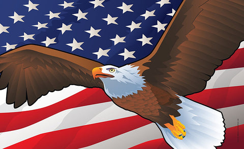 USA Bald Eagle Door Mat by Joe Barsin, 30x18