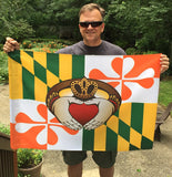 Display of Maryland Irish Claddagh Large House Flag by Joe Barsin
