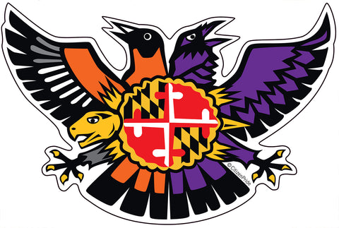 Maryland Birdland Terp Crest Sticker, 6x3.75"