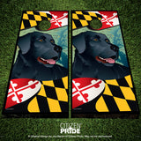 Maryland Black Lab Cornhole Boards & Vinyl Skin Wraps, 24x48"