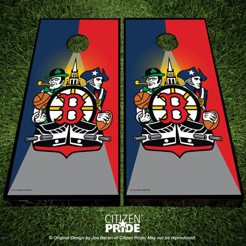 Boston Sports Fan Crest Cornhole Boards, 24x48"