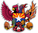 Arizona Sports Fan Crest, sticker decal die cut vinyl, 5x4.4"