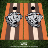 Cleveland Browns Dawg woodgrain Cornhole Board Vinyl Skin Wraps, 24x48"