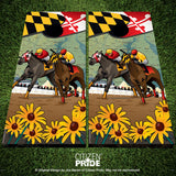 Maryland Horse Racing Derby Cornhole Board Vinyl Skin Wraps, 24x48"