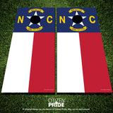 North Carolina Flag Cornhole Boards Vinyl Skin Wraps, 24x48"