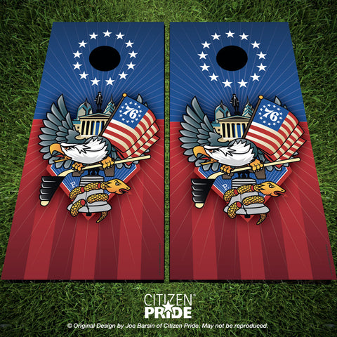 Philadelphia Fan Crest Cornhole Board Vinyl Skin Wraps, 24x48"