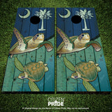 South Carolina Sea Turtles Cornhole Boards Vinyl Skin Wraps, 24x48"