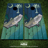 South Carolina Striped Bass Cornhole Boards Vinyl Skin Wraps, 24x48"