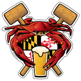 Maryland Crab Feast Crest sticker decal die cut vinyl, 4.5x4.5 inches