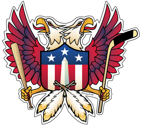 Washington DC Double Eagle Shield sticker decal die cut vinyl, 5.2x4.7