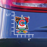 Chicago Sports Fan Crest Sticker, 4x5 size chart