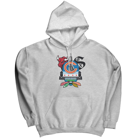 Chicago Fan Crest II, Port & Co Hoodie
