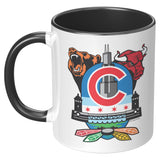 Chicago Sports Fan Crest, 11oz Accent Mug