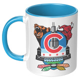 Chicago Sports Fan Crest, 11oz Accent Mug