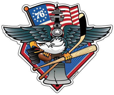 Fly, Philly, Fly! Sports Fan Crest, Large Decal