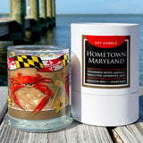 Luxury Soy Candle, Hometown Maryland Fragrance, Hand Poured/Hand Labeled, Decorative Gift Packaging.
