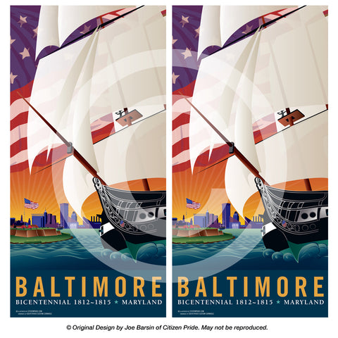 Baltimore 1812 Cornhole Board Vinyl Skin Wraps