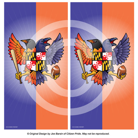Birdland Maryland Crest Cornhole Board Vinyl Skin Wraps, 24x48"