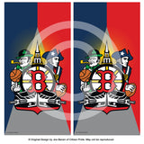 Boston Sports Fan Crest Cornhole Board Vinyl Skin Wraps, 24x48"