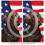 USA Chocolate Lab Cornhole Boards & Vinyl Skin Wraps, 24x48"