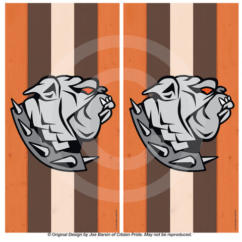 Cleveland Browns Dawg woodgrain Cornhole Board Vinyl Skin Wraps, 24x48"
