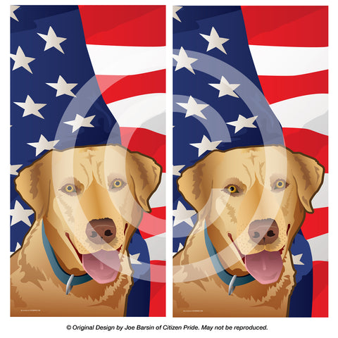 USA Yellow Lab Cornhole Board Vinyl Skin Wraps, 24x48"
