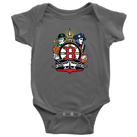 Boston Sports Fan Crest - Baby Onesie