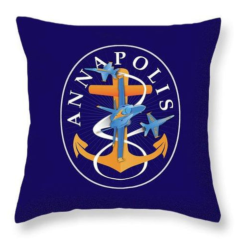 Annapolis Aweigh Fouled Anchor - Throw Pillow