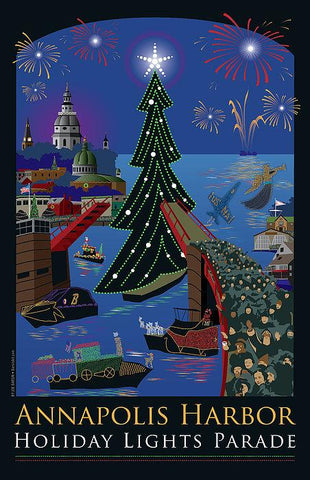 Annapolis Holiday Lights Parade - Festival Art Print