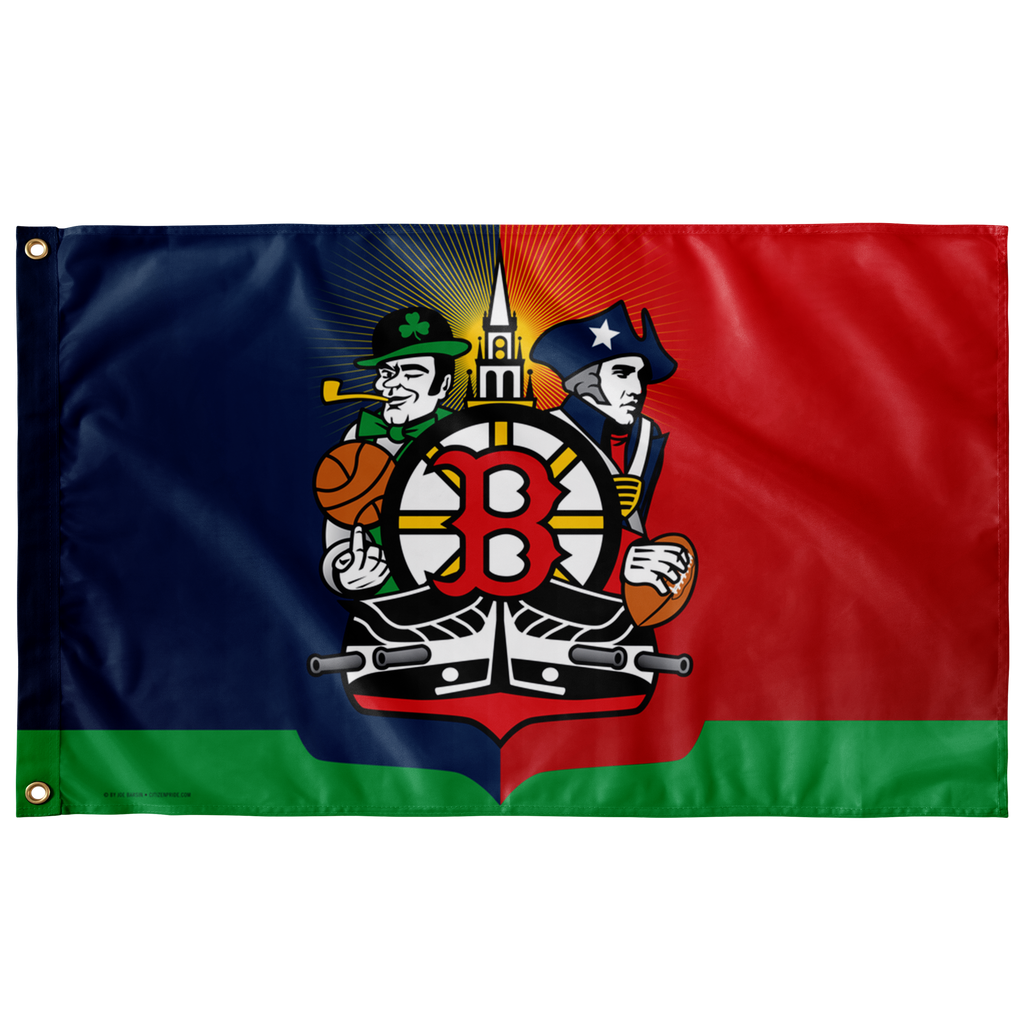 Boston Sports Fan Crest, Large Flag, 60 x 36