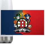 Boston Sports Fan Crest, Steel Slim Neck Bottle 18oz