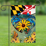 Maryland Blue Crab Black-Eyed Susan Garden Flag by Joe Barsin, 12x18